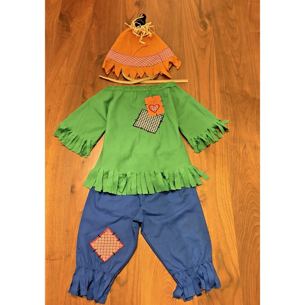 Mullins Square Kids Scarecrow Halloween Costume Green Blue One Size Baby Toddler